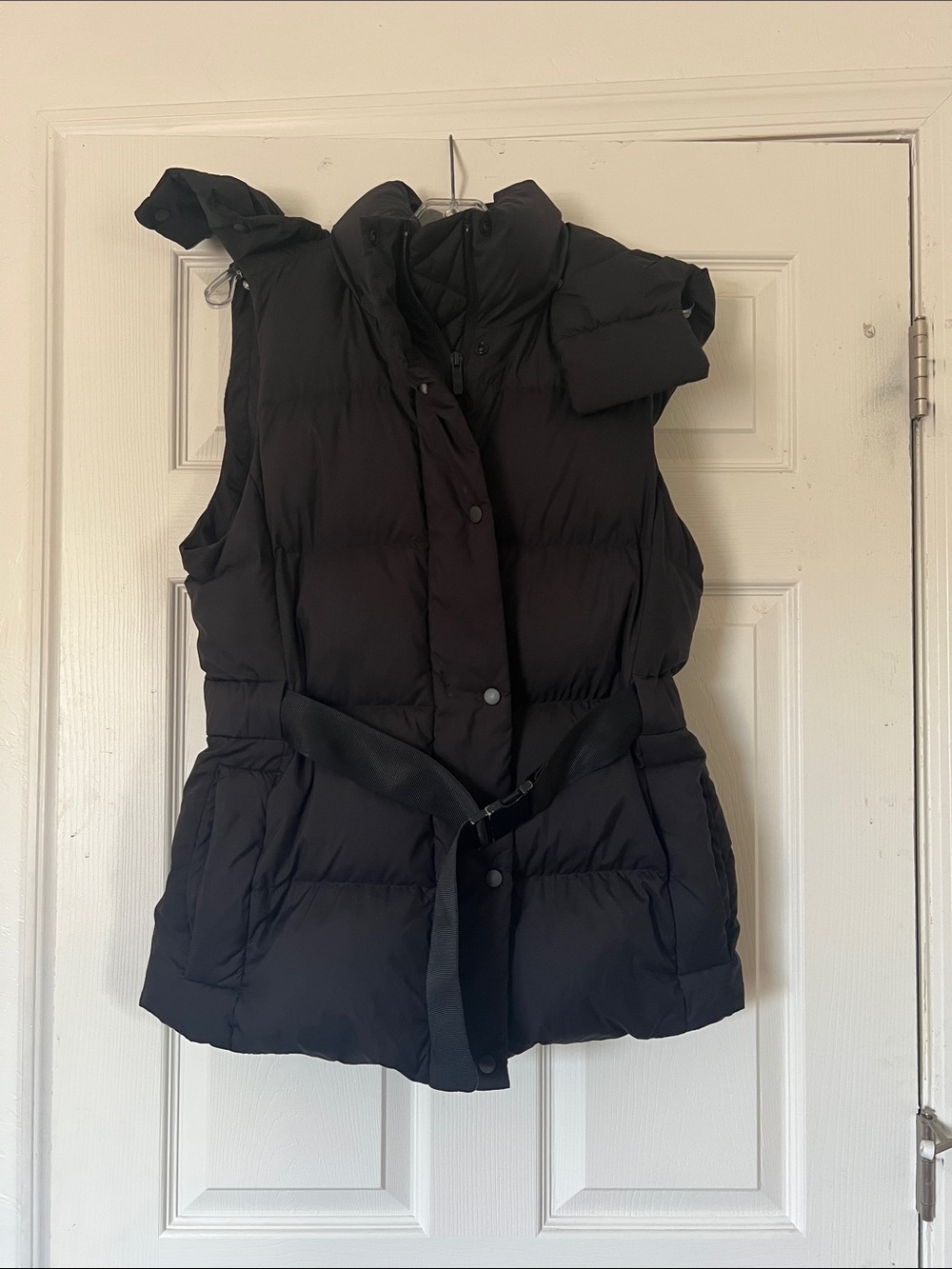 lululemon Black Puffer Vest with Belt